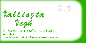 kalliszta vegh business card